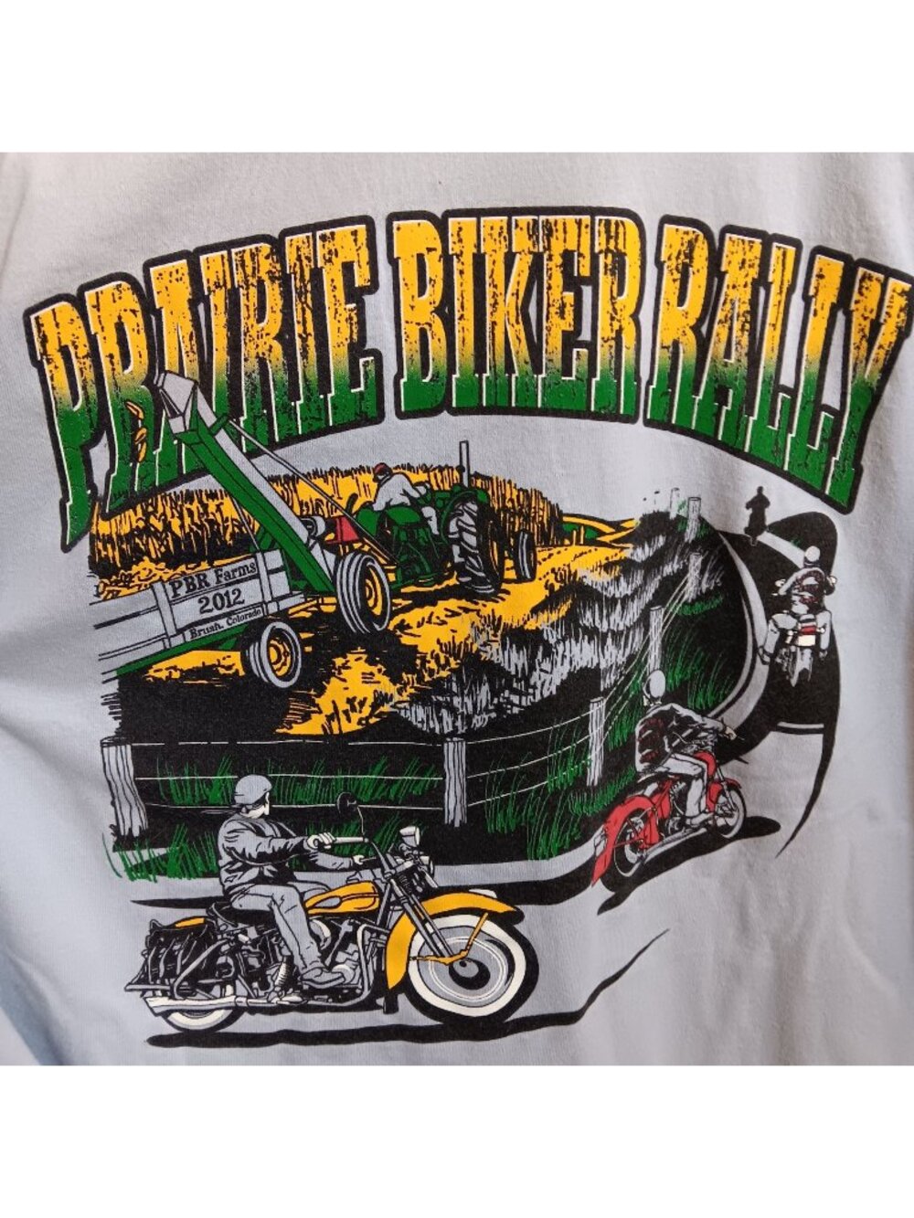 XL Biker Rally T-shirt Brush Colorado Eagle USA Gray Jersey